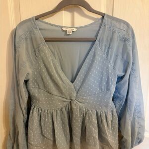 American Eagle Baby Blue Blouse